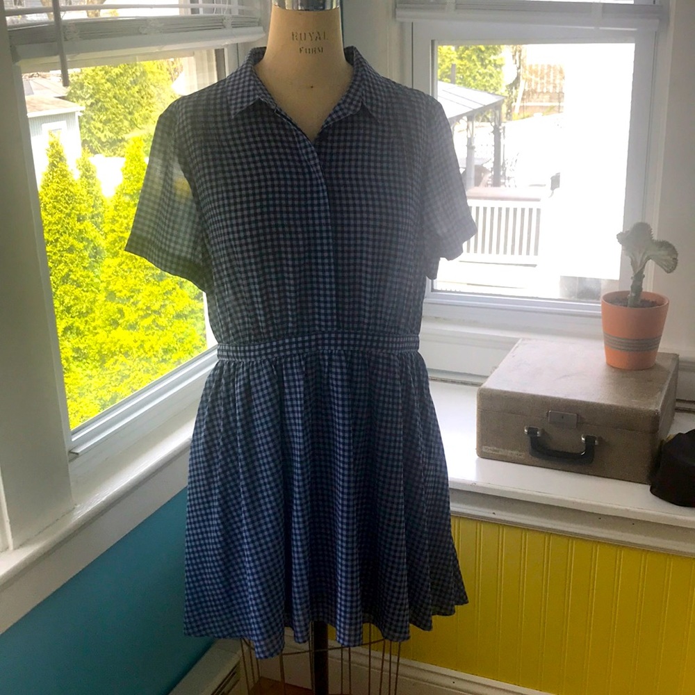 Jack Wills Blue Checkered Dress US 10